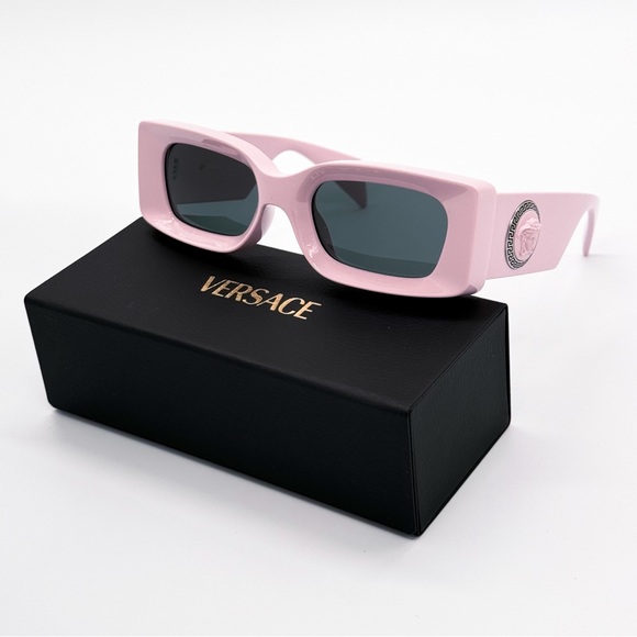 NEW VERSACE VE4474U 5485/87 SQUARE PINK GRAY WOMEN SUNGLASSES